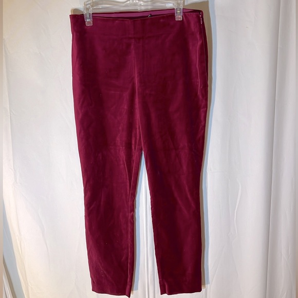 Ralph Lauren Velvet/Velour Red Crop Pants size 10 - Picture 6 of 8